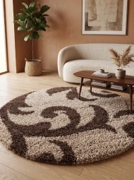 Високоворсні килими Loca 9161A beige круг