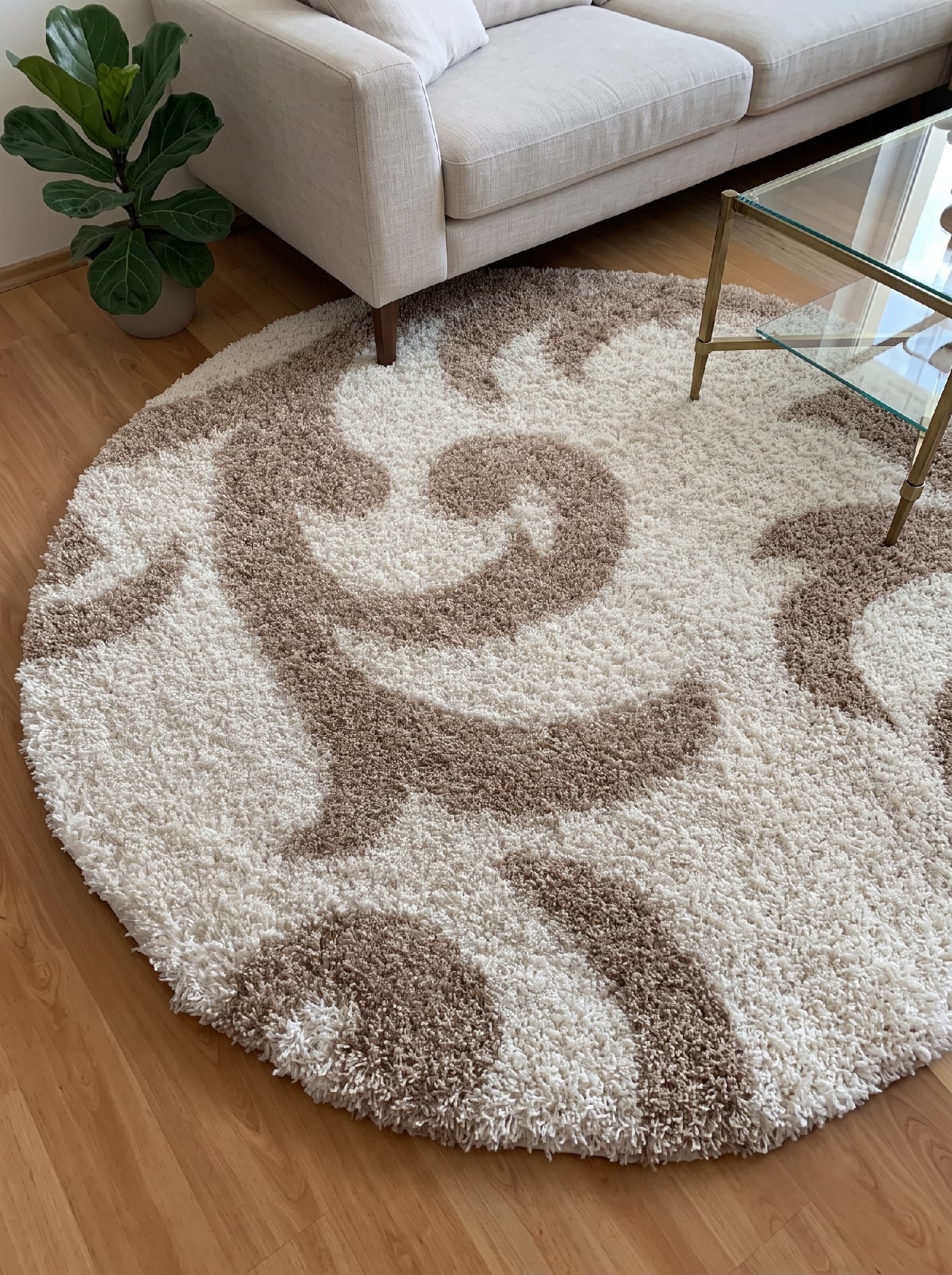 Високоворсні килими Loca 9161A cream круг