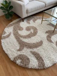 Високоворсні килими Loca 9161A cream круг