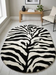 Високоворсні килими Loca 9180A black овал