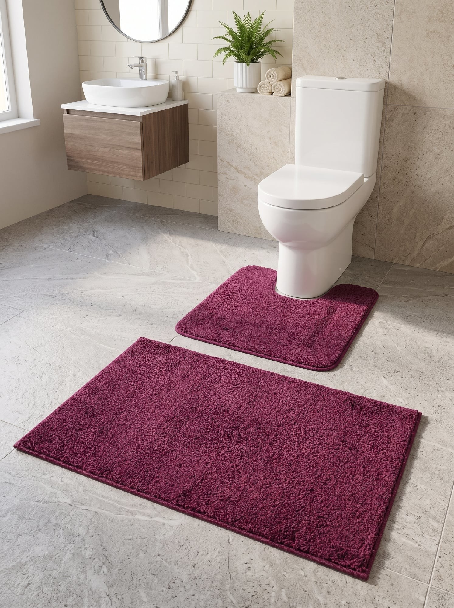 Килими для ванної Maximus Unimax aubergine комплект