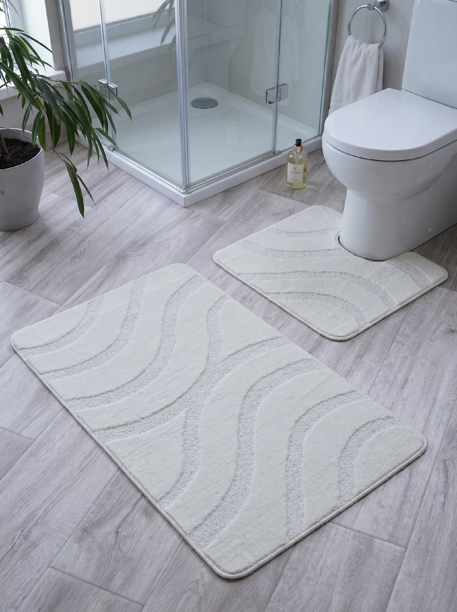 Килими для ванної Maximus Symphony pearl white комплект