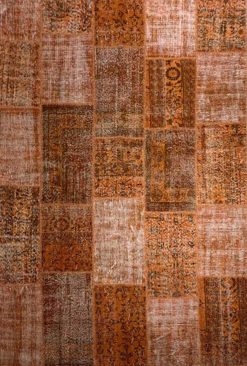 Вовняний килим ручної роботи Килим ручної роботи Patchwork d5 orange