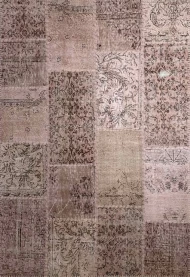 Вовняний килим ручної роботи Patchwork d8 pink