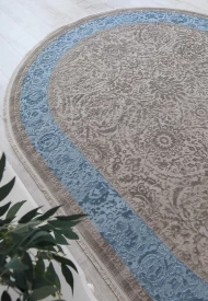 Акриловий килим Taboo g990a grey-blue овал