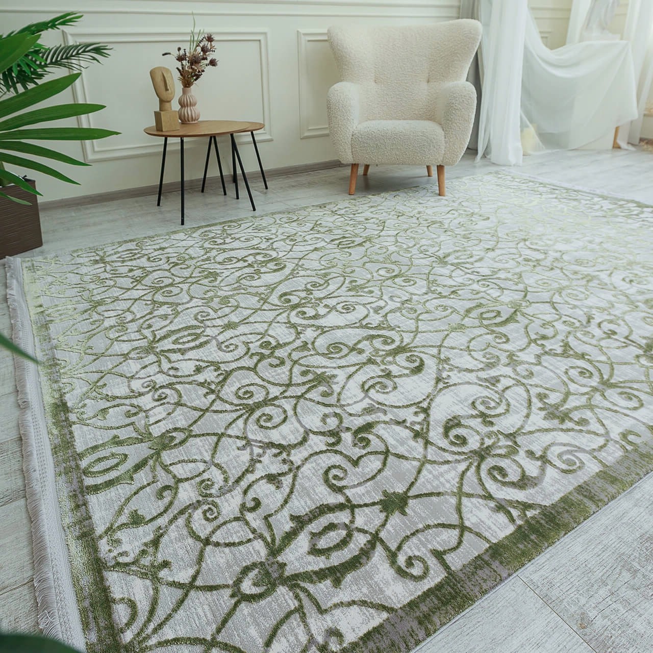 Акриловий килим Nuans W6050 grey-green